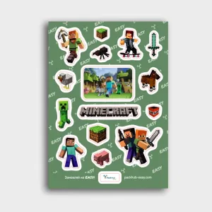 3D стікерпак «Майнкрафт» – смоляні наклейки з героями та елементами гри Minecraft | Easy-Hub