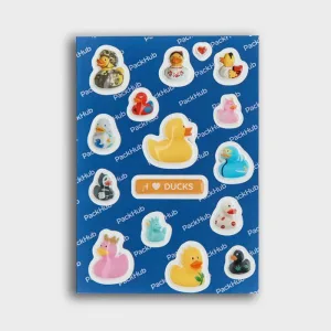 3D стікерпак «Funny Ducks» – смоляні наклейки з качками у кумедних образах | Easy-Hub