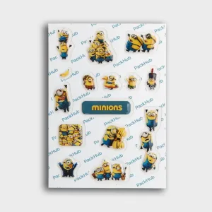 3D стікерпак «Minions» – смоляні наклейки з веселими Міньйонами у різних образах | Easy-Hub