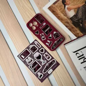 3D стікерпак «Бордо (Burgundy)» — смоляні наклейки у винних відтінках | Easy-Hub